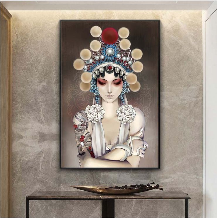 فالشخصيات الصينية الصينية الجديدة ترسم لوحات فيسبوك الجميلة القديمة، رسومات الجدارية الكلاسيكية للممرات والممرات الصينية