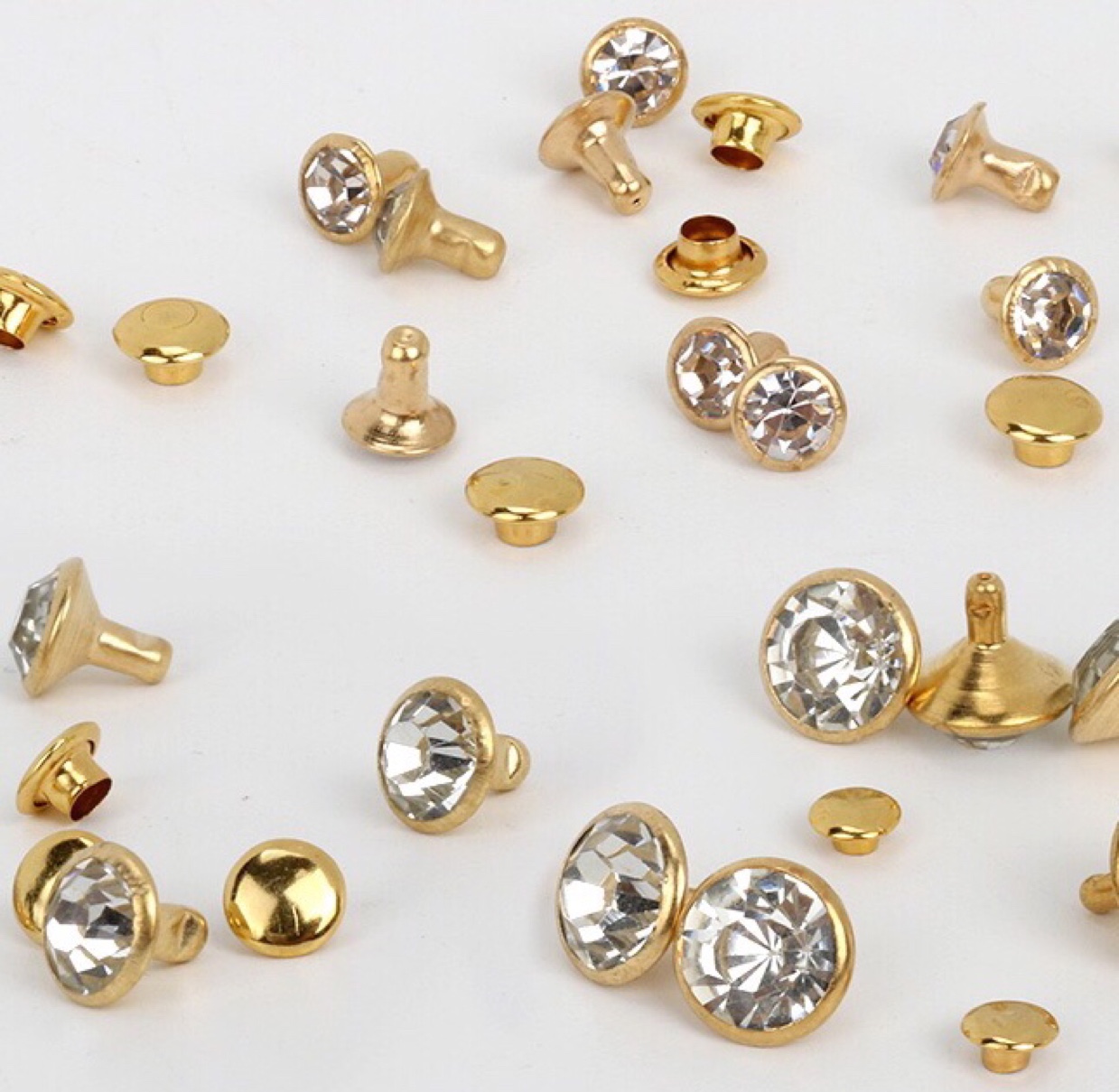 Class A Diamond-Glass Diamond-Fashion Diy Jewelry Diamond-Tube Diamond-Rivet Gold Silver Copper Edge Diamond-Nail Stainless Steel Cap Application Scenario