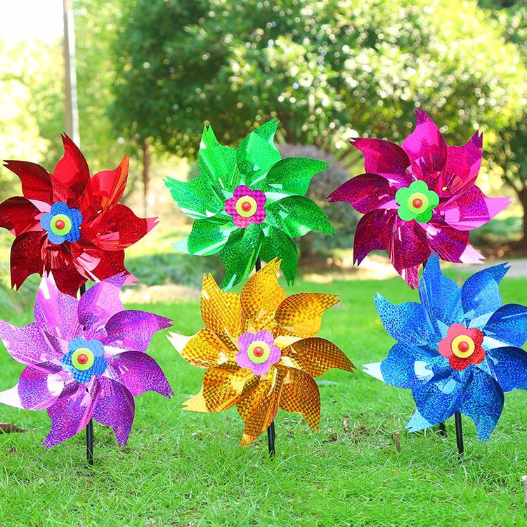 新款热卖儿童玩具大八角塑料风车园林户外活动装饰八角风车批发细节图