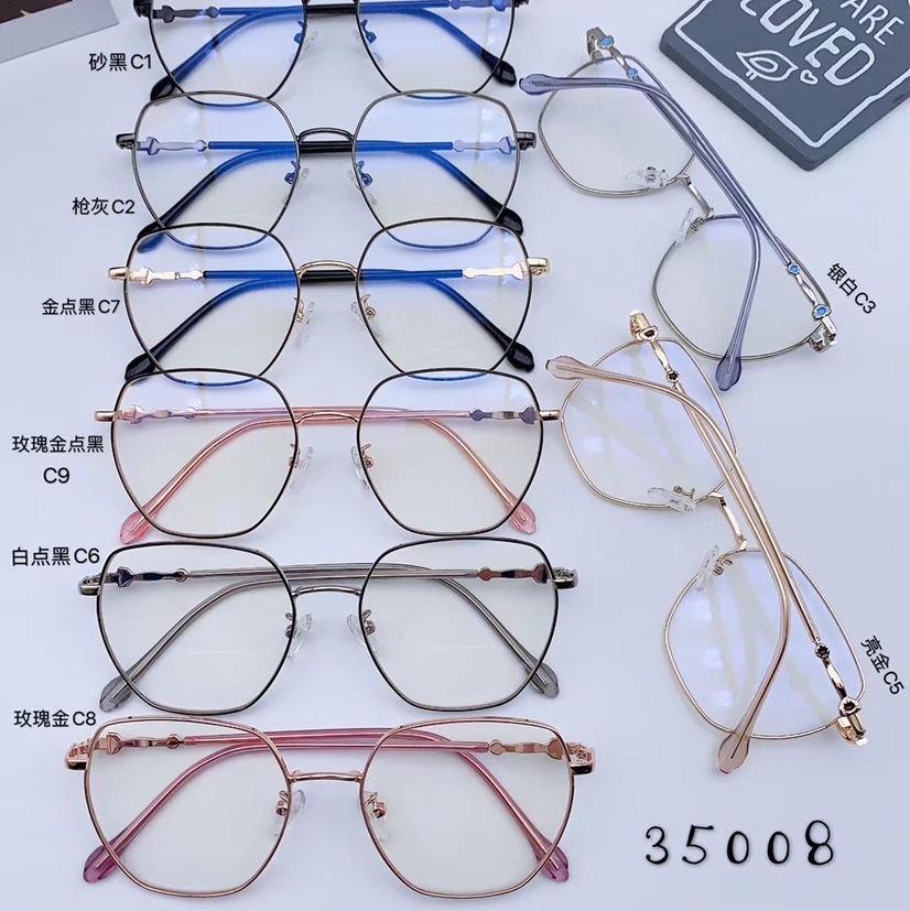 Large-framed glasses with a school-like style, individual and exquisite appearance, and flat, jingq temples details Picture