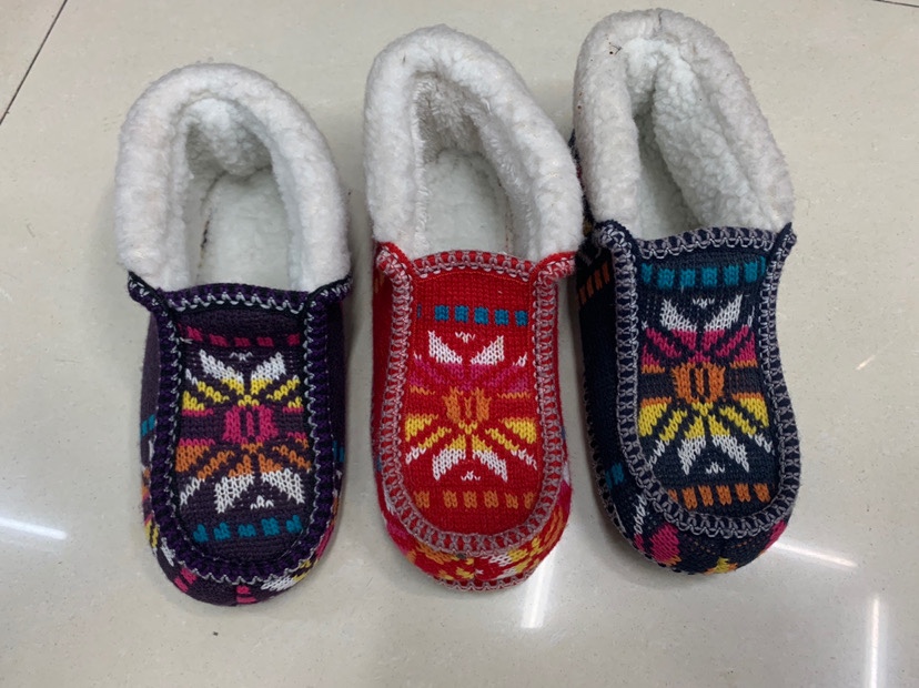Knitted jacquard cotton shoes for home use details Picture