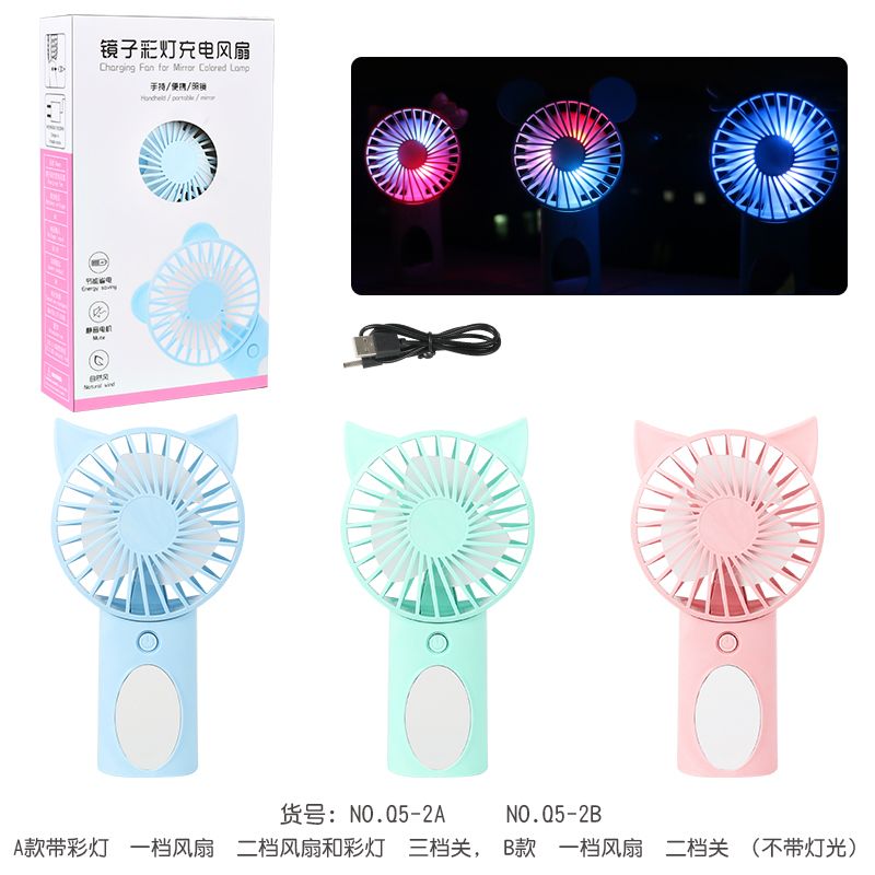 Hot-selling mini fan handheld portable small mini USB charging student dormitory, ultra-quiet, cartoonish and cute detail image 4
