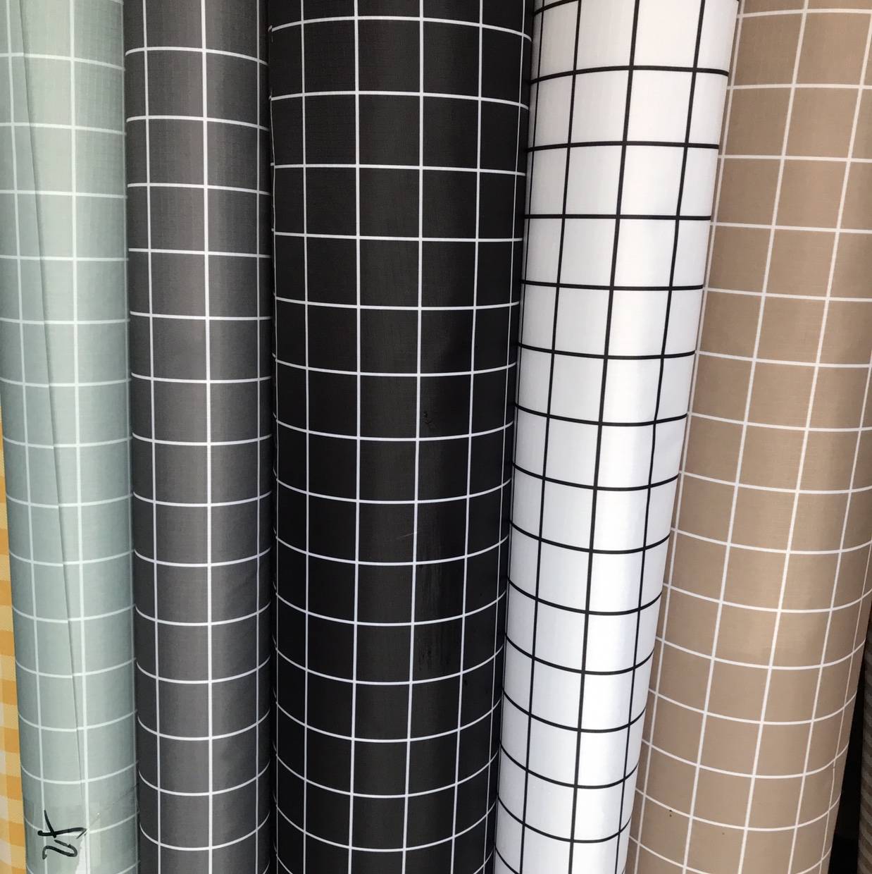 210五分格PVC格子印花