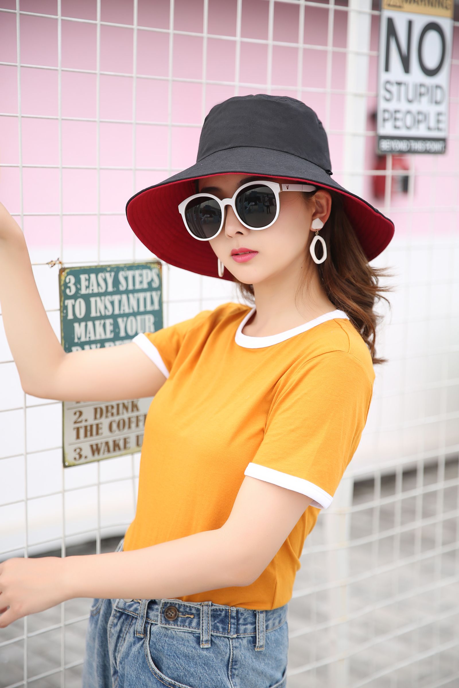 Sun hat Double-sided hat All cotton hat thumbnail