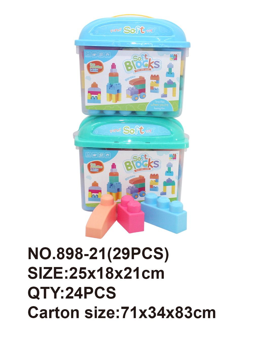 29 pieces of educational soft rubber building blocks full figure