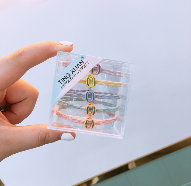 小盒包装西瓜混装简约可爱合金皮筋婷轩