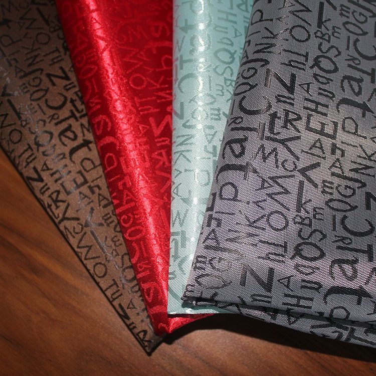 2020 polyester fabric bag fabric jacquard printed fabric thickened PVC fabric printed small letters