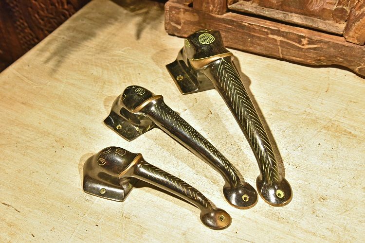 手工手工象鼻铜门把铜门环兽头拉手大门老式木门拉环 中产品图