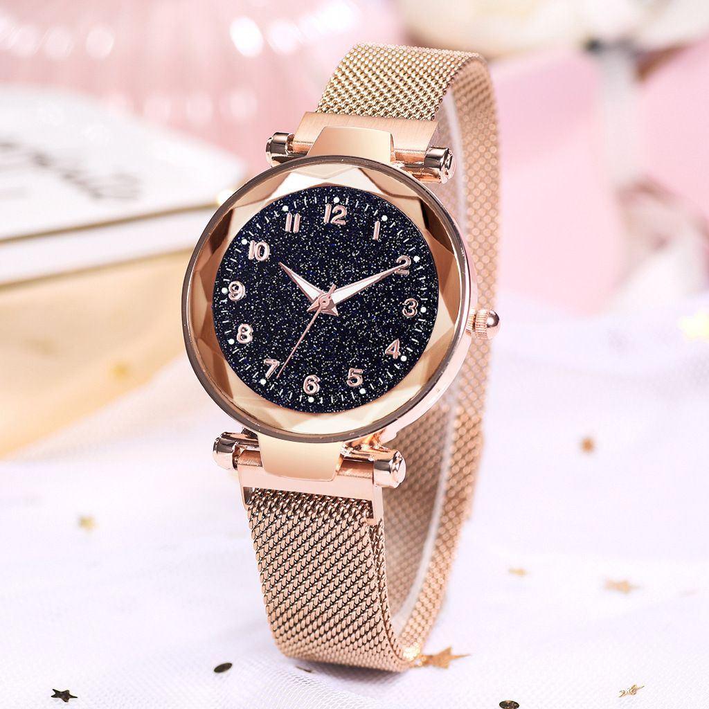 Tik yin boom gypsum digital star sky watch brillo imán hebilla reloj de cuarzo cristal de mujer relojes al por mayor details Picture