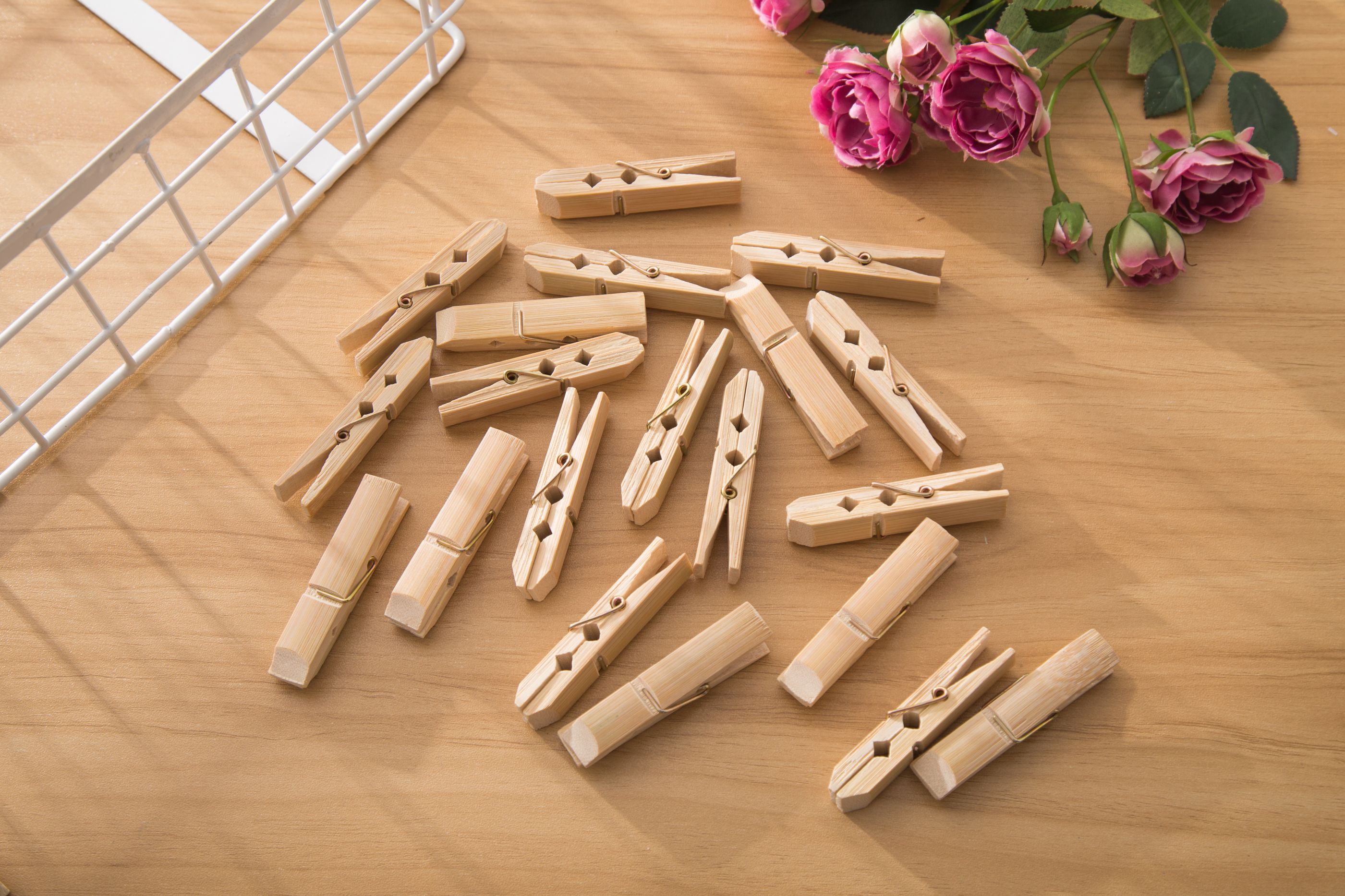 竹制小竹夹裤夹食品夹多用晒衣两晾衣夹多功能多用固定防风夹20装详情图5