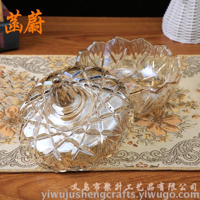Creative Clear Crystal Glass Candy Jar With Lid Snack Storage Candy Jar Sugar Jar Gift Box Specification drawing
