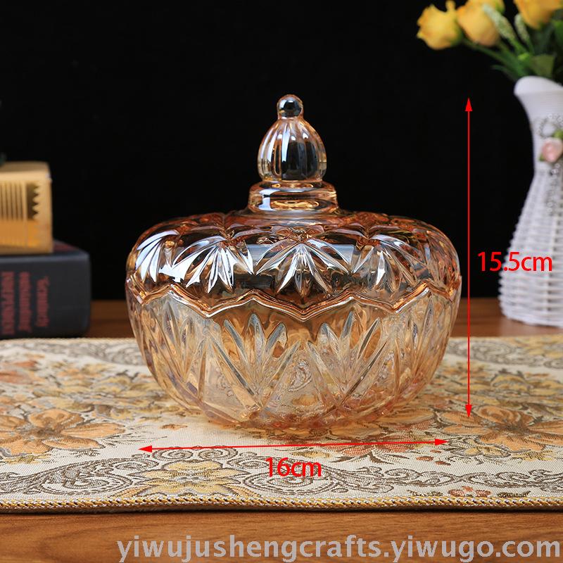Creative Clear Crystal Glass Candy Jar With Lid Snack Storage Candy Jar Sugar Jar Gift Box Item Picture