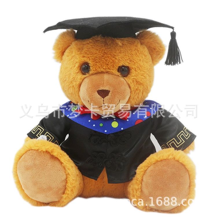 新款热销毕业熊公仔来图来样毛绒玩具OEM厂家定制泰迪熊玩偶礼物