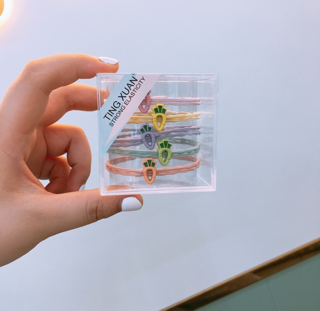 小盒包装胡萝卜彩色混装简约可爱皮筋婷轩