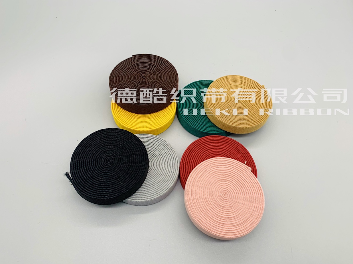 The manufacturer's best-selling high-elasticity colored imitation nylon elastic band, 1.5cm stretch flat band, colored jacquard band, No. 1 color Application Scenario