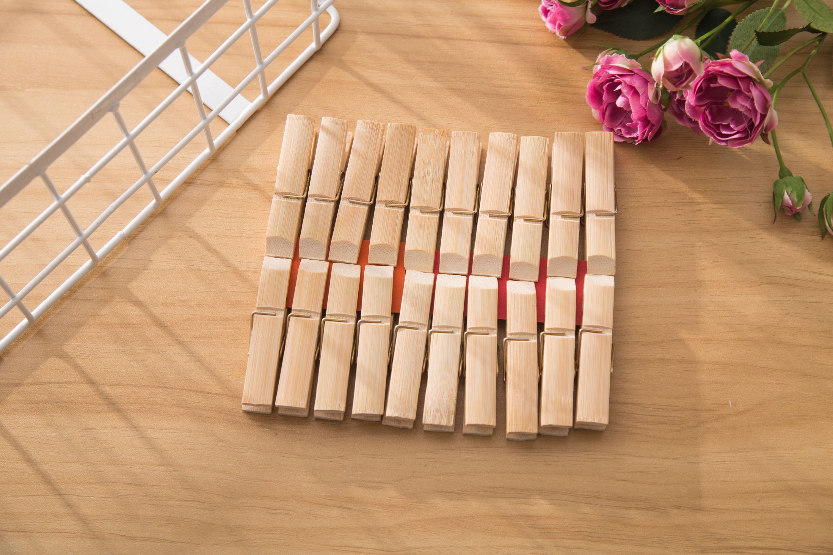 竹制小竹夹裤夹食品夹多用晒衣两晾衣夹多功能多用固定防风夹20装产品图