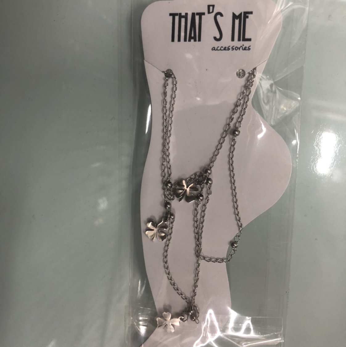 不锈钢四叶草脚链