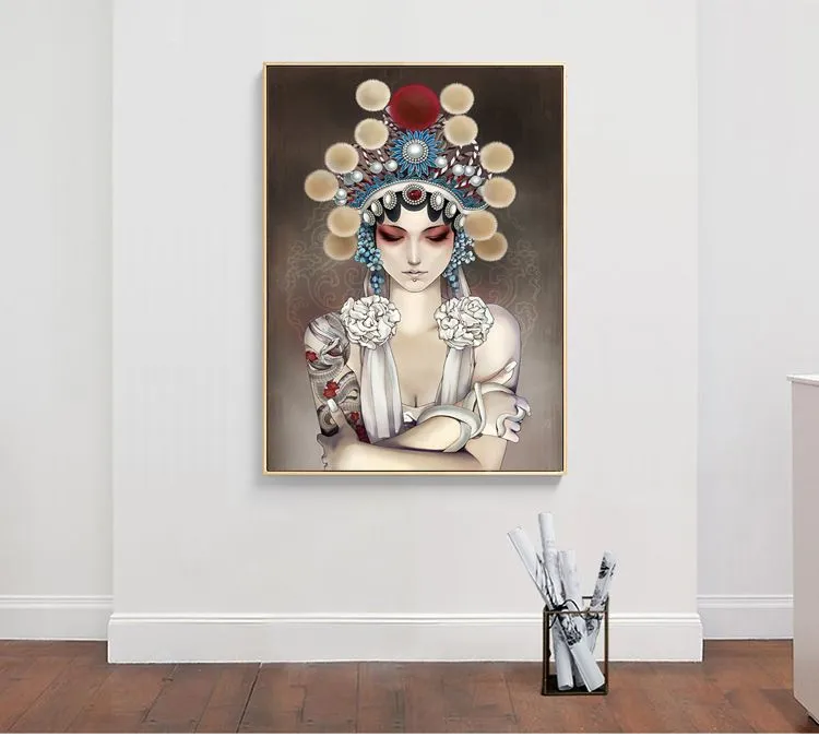 فالشخصيات الصينية الصينية الجديدة ترسم لوحات فيسبوك الجميلة القديمة، رسومات الجدارية الكلاسيكية للممرات والممرات الصينية detail image 3