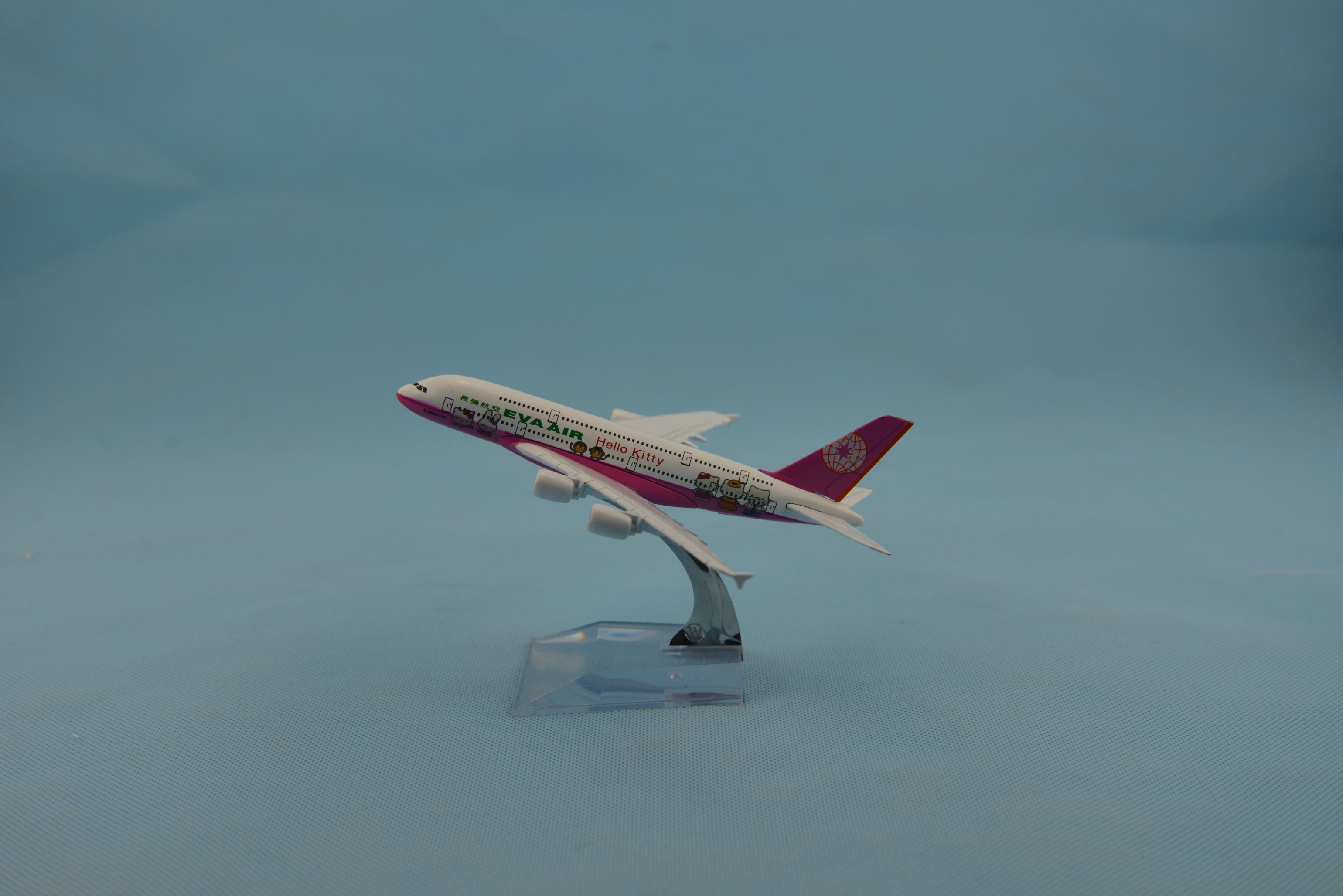 Aircraft model (China Taiwan Eva Air A380KT powder coating) alloy aircraft model