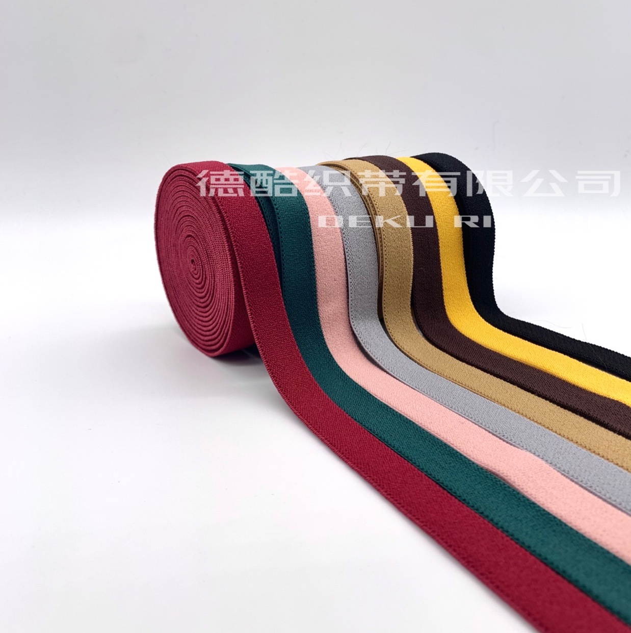 The manufacturer's best-selling high-elasticity colored imitation nylon elastic band, 1.5cm stretch flat band, colored jacquard band, No. 1 color Specification image