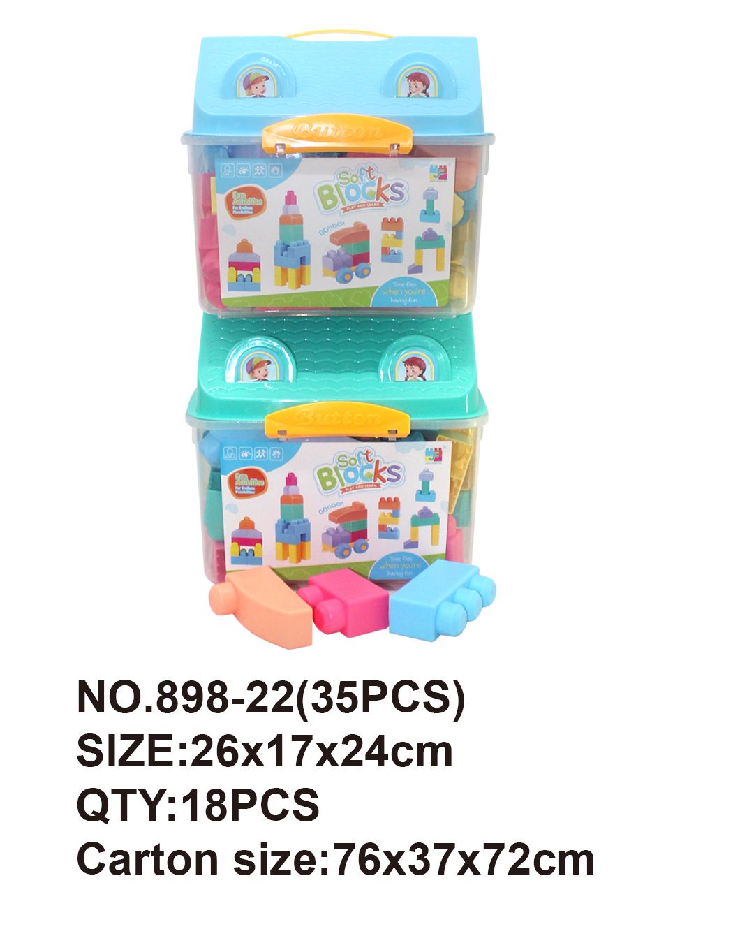 35 pieces of soft rubber building blocks full figure
