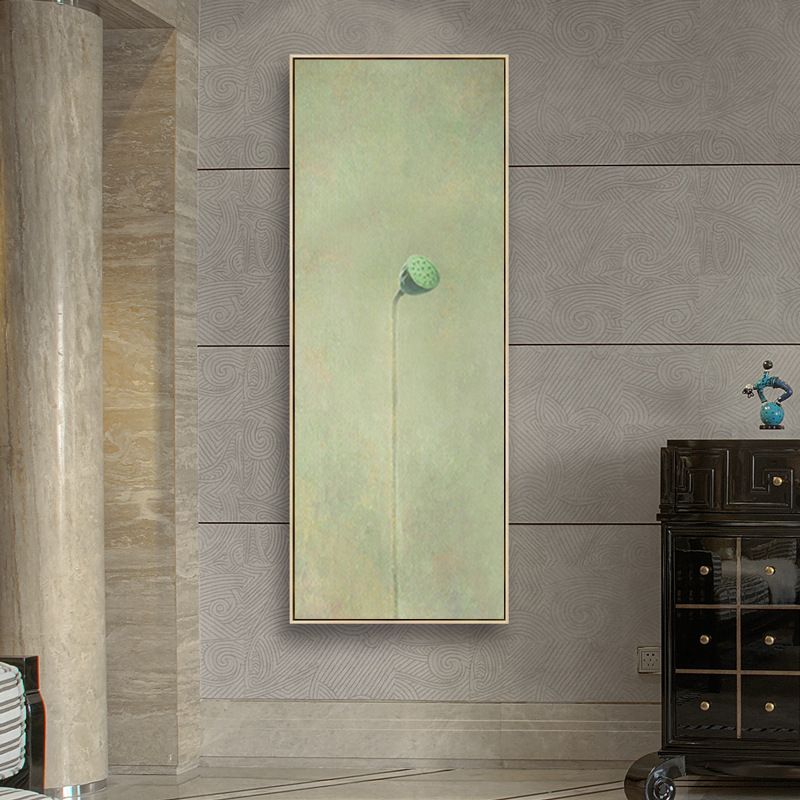 Shengshi New Chinese-style lotus, lotus leaf and lotus flower decorative murals, living room flowers, entrance hall, living room sofa, wall background hanging paintings detail image 6