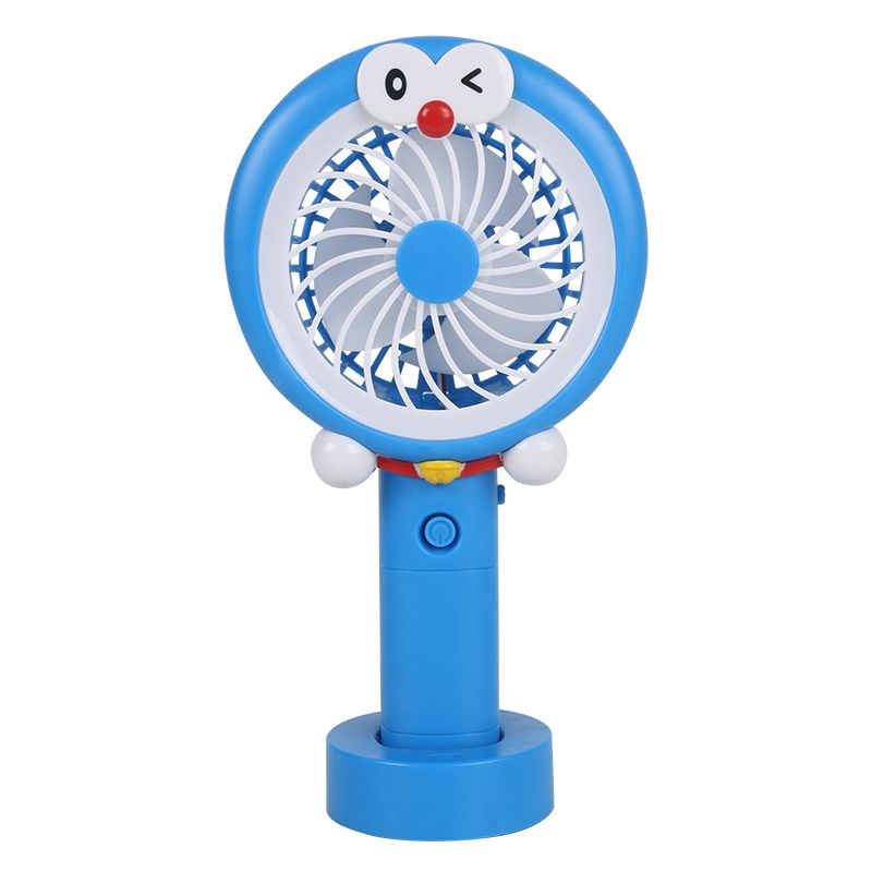 Cartoon mini electric fan, mini student dormitory bed, silent portable office handheld desktop fan