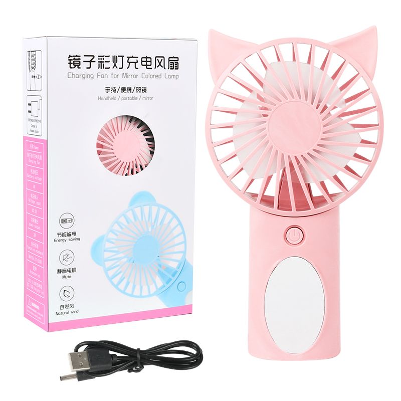 Hot-selling mini fan handheld portable small mini USB charging student dormitory, ultra-quiet, cartoonish and cute detail image 3