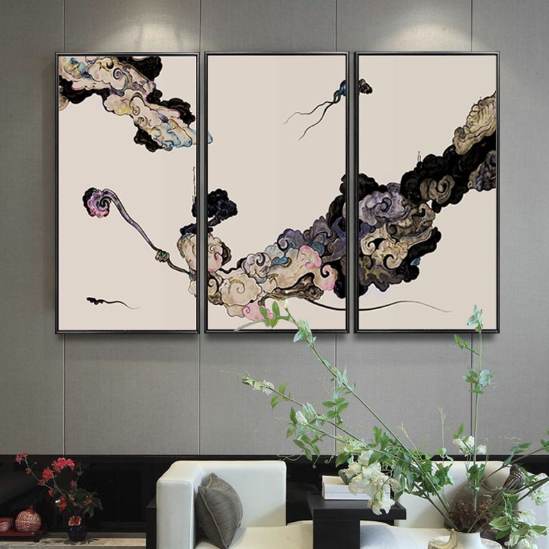 Xiangyun Ruyi New Chinese-style hanging paintings, living room Zen decorative paintings, sofa background wall three-panel paintings, factory direct sales and wholesale details Picture