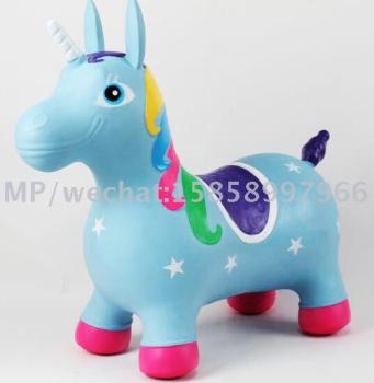 PVC充气玩具卡通独角兽新款跳跳马环保料独角兽详情图1