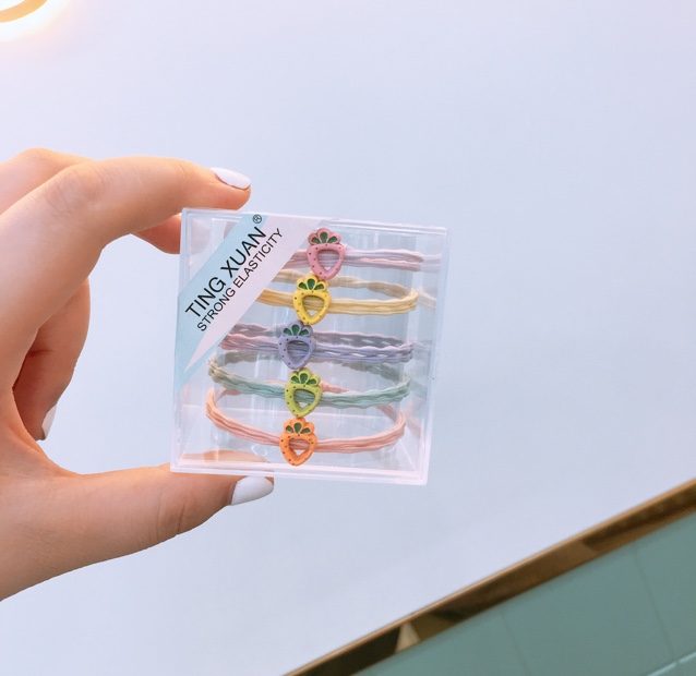 Small box packed strawberry color rubber band Tenxuan thumbnail