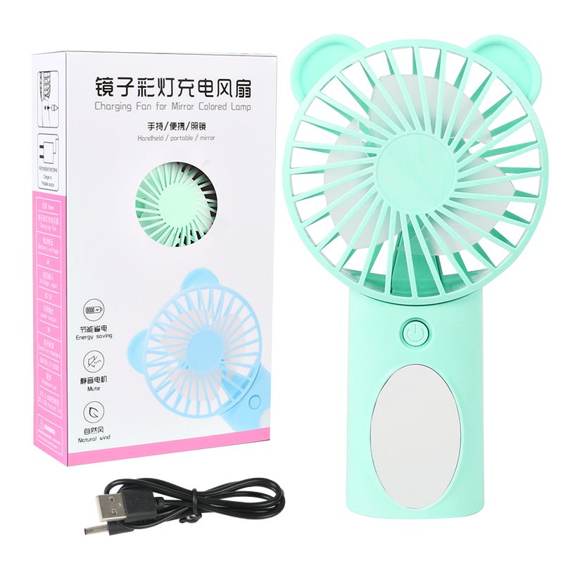 Hot-selling small cartoon mini electric fan, USB rechargeable handheld portable bedside fan for student dormitories Specification image