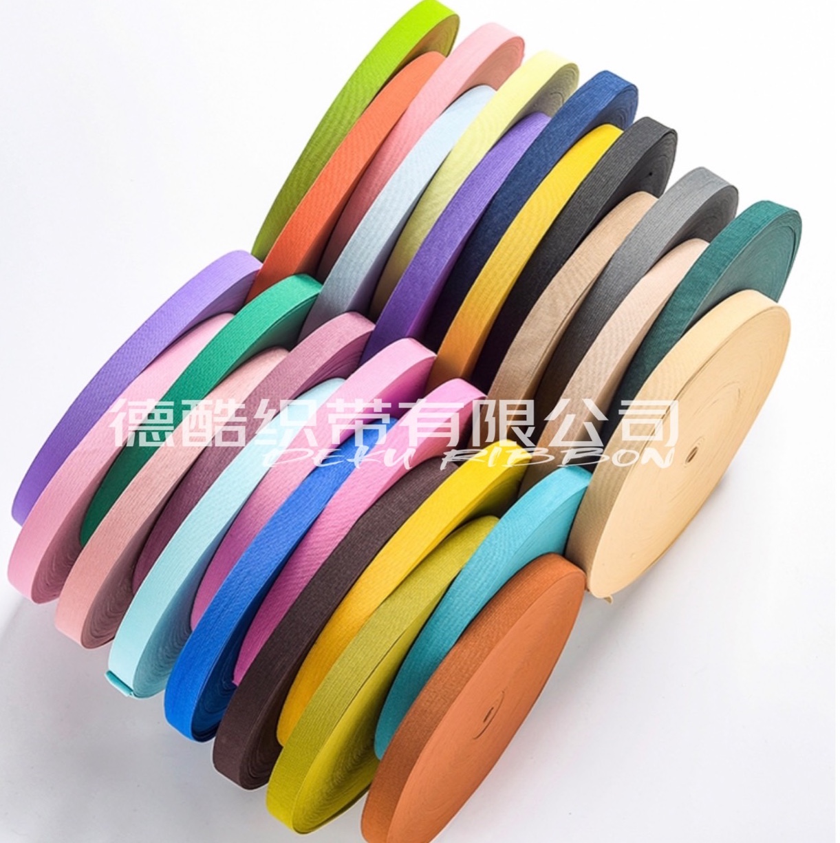The manufacturer is hot-pushing 2cm high-elastic colored hook-knitted tape and No. 1 color high-elastic elastic tape Specification image