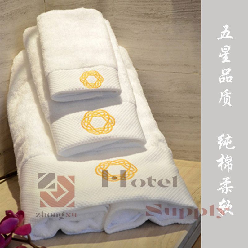 酒店宾馆民宿铂金缎刺绣毛巾浴巾详情图6