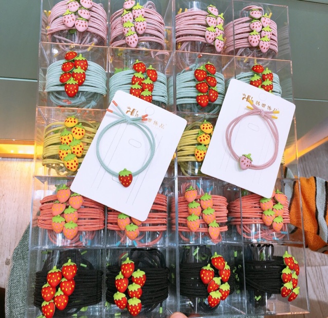 Korean version of small alloy strawberry knot delicate cute net red head with small rubber band hair rope thumbnail