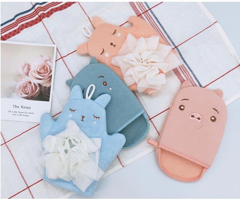 Cartoon Bath Flower Bath Gloves