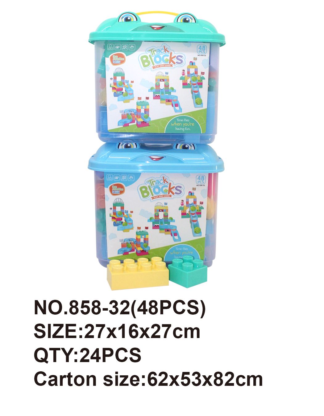 48 pieces of puzzle track building blocks full figure