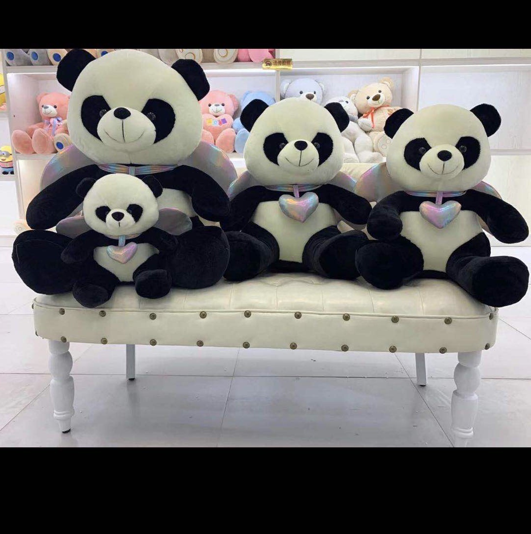 Factory direct sales of high-end plush toys, cartoon black and white pandas, 0774-25
