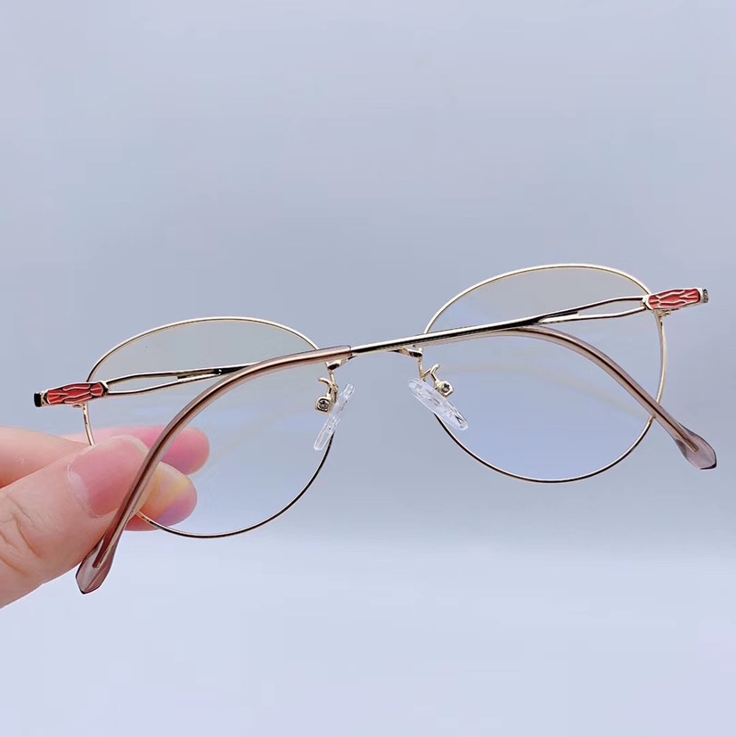Thin-framed round anti-blue light glasses details Picture