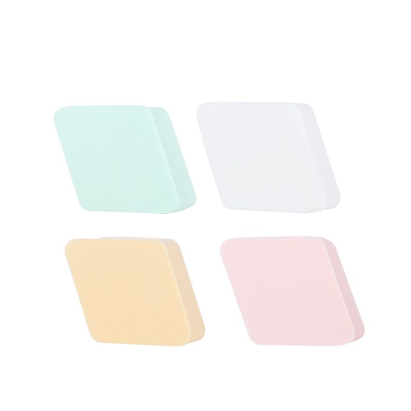 Polyurethane water-soaked 4-piece independent bagged diamond-shaped powder puff makeup and contouring sponge A80033 Item Picture