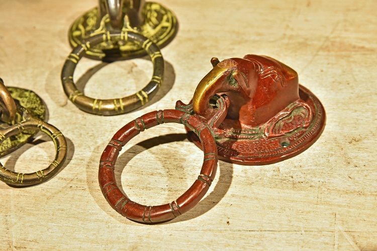 手工象头铜门环A 小产品图