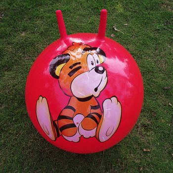PVC inflatable croissant ball with large and thick handle ball Kindergarten ball children jump ball toy ball wholesale full figure