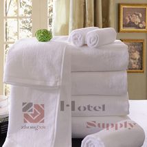 酒店宾馆民宿全棉白色毛巾浴巾套件可提花刺绣logo