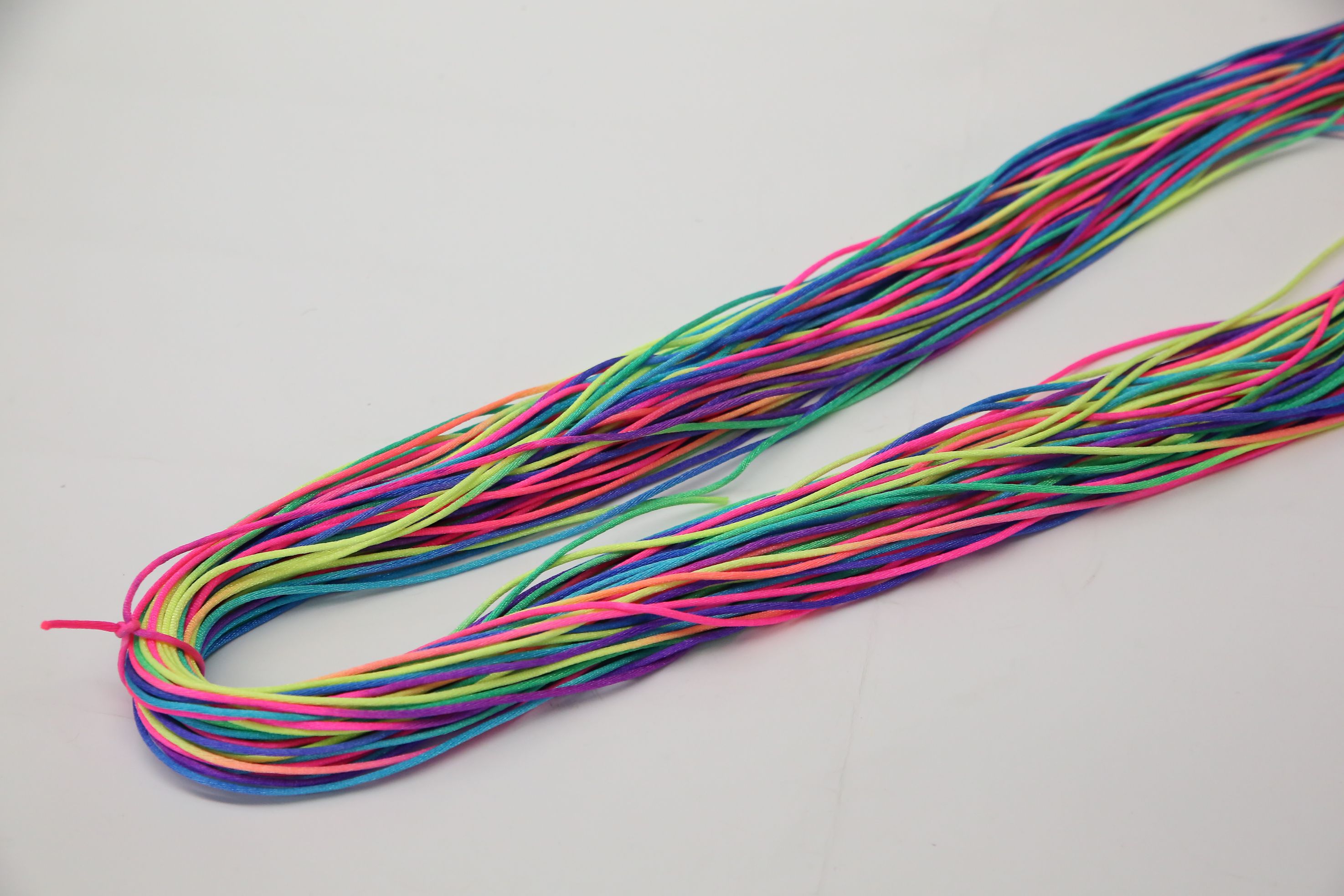 No. 6 Polyamide Colorful Rope, 2Mm Rainbow Rope, Braided Bracelet Rope, Braided Hair Rope undefined