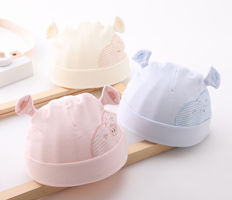 新生婴儿儿帽子秋冬初生纯棉套头帽宝宝0-3个月春秋季新生儿胎帽详情图2