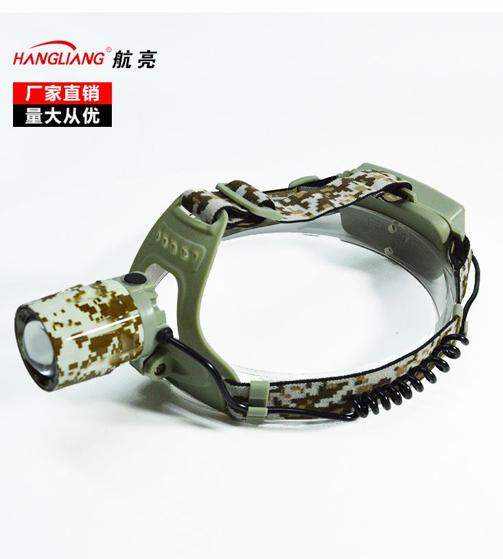 户外直充大功率头灯LED调焦T6强光远射迷彩头戴式电筒跨境批发详情图1
