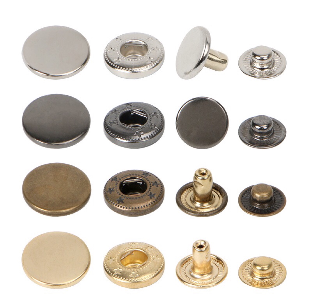 Press Qq Child Four-Button Metal Button Coat Secret Button Snap Fastener Fastener Fastener Round Dress Button Application Scenario