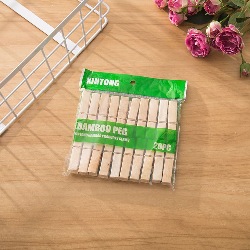 竹制小竹夹裤夹食品夹多用晒衣两晾衣夹多功能多用固定防风夹20装详情图6