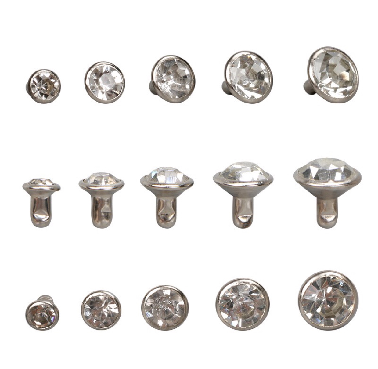 Class A Diamond-Glass Diamond-Fashion Diy Jewelry Diamond-Tube Diamond-Rivet Gold Silver Copper Edge Diamond-Nail Stainless Steel Cap Item Picture