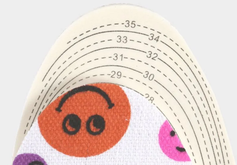 Cartoon cute insoles, soft, comfortable, breathable, and customizable latex floral fabric children's insoles in stock detail image 2